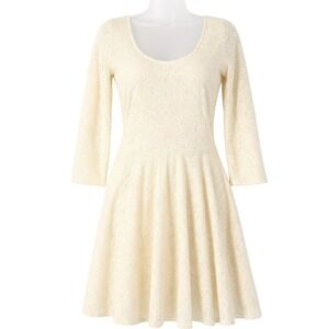 Abercrombie & Fitch Large Cream Lace Fit Flare Bridal Party Dress